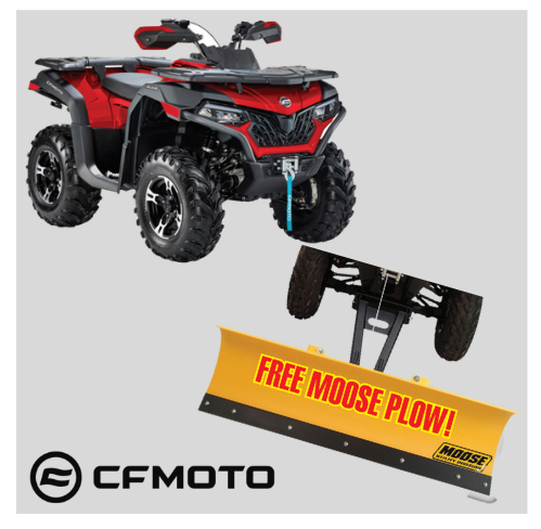 Buy a 2024 CFMoto CForce 500 or 600 and get a FREE Moose plow!