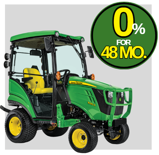Select John-Deere compacts, 0% APR for 48 Months! Terms and conditions do apply, see store for detai…
